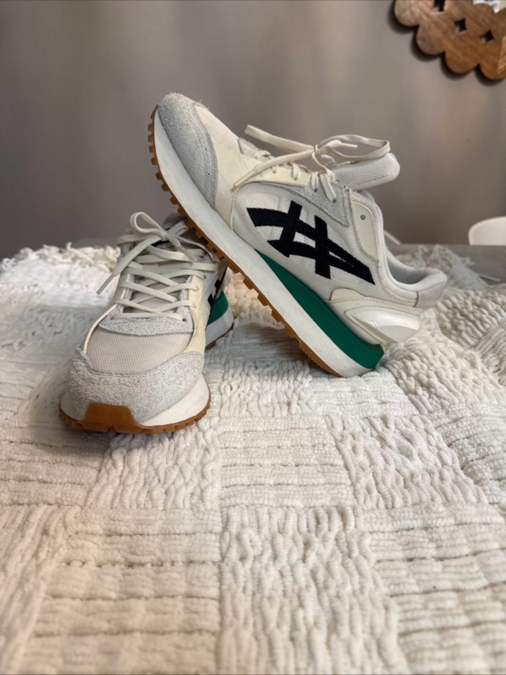 Onitsuka Tiger by Asics White Green Black Athletic Sneakers